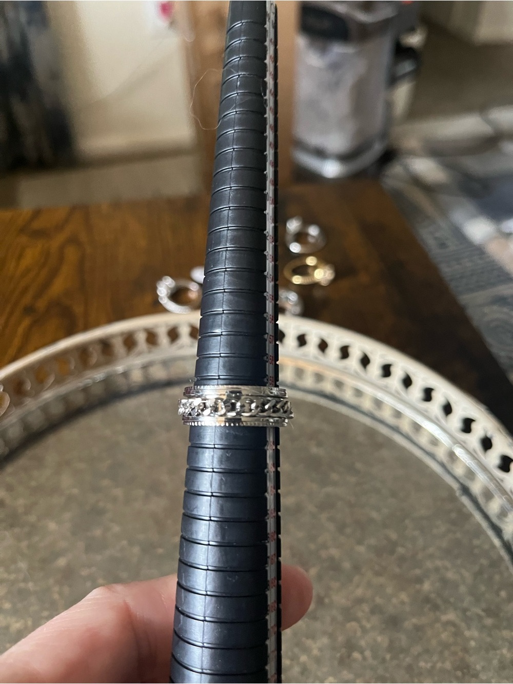 Stainless Steel Spinning Fidget Ring Size 9 - Picture 2 of 5